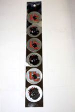Set of 6 UC & Bulldog Head Circle Stickers
