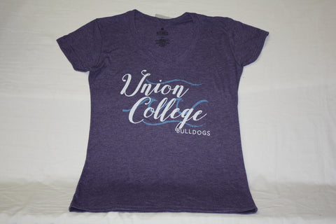 Heather Purple V-Neck Union College Tee