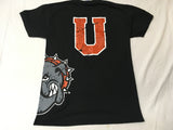 Black Distressed Bulldog Tee
