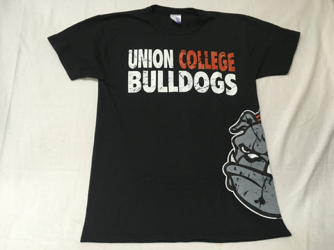 Black Distressed Bulldog Tee