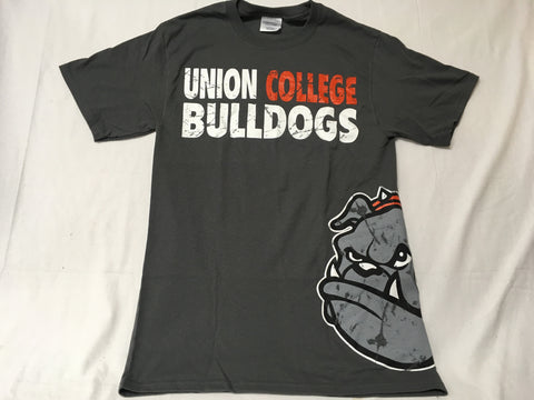 Charcoal Gray Distressed Bulldog Tee