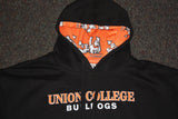 Black Union College Hoodie with Orange Hood Insert