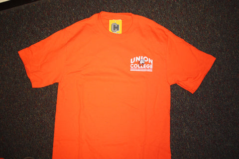 Distressed Orange Union College T-Shirt