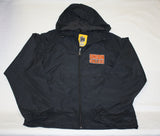 Full Zip Black Windbreaker with Hood