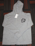 Open Bottom Heather Grey Hoodie w/ Bulldog Logo