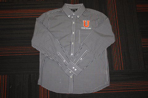 Black and White Gingham Button Down Shirt