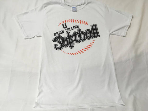 White Softball Stitching tee