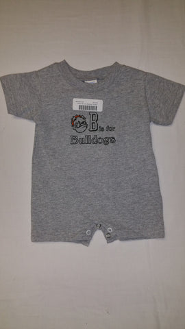 Gray "B is for Bulldogs" Romper