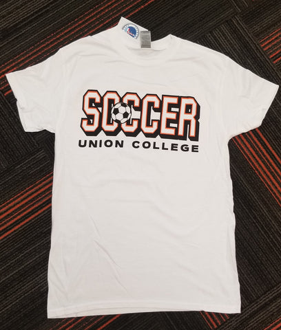 White Soccer Union College Tee
